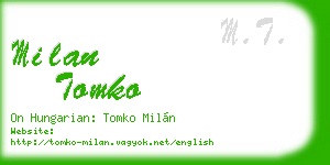 milan tomko business card